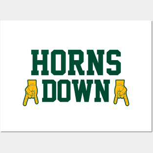 Horns Down - White/Green/Gold Posters and Art